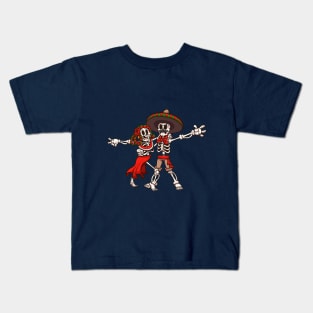 Mexican Skeletons Rumba Dance Kids T-Shirt